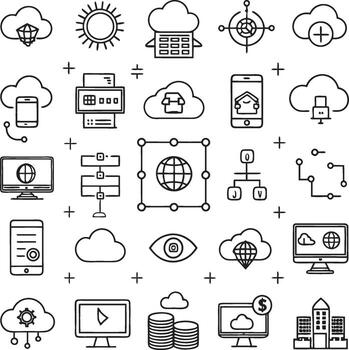 cloud computing icons set, cloud computing, cloud computing, cloud computing, cloud computing, cloud computing vector