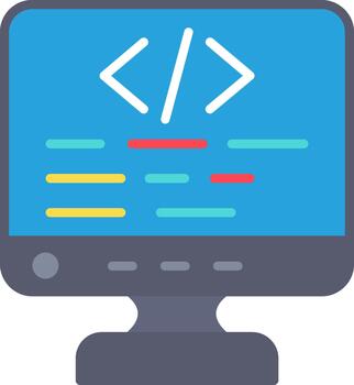 Code Flat Development Logic Script Software Code Programming Illustration icon vector