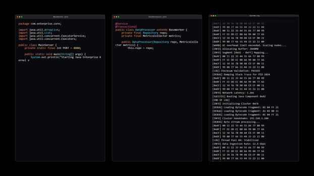 Java Programming Code Displaying Server Backend Development Process video